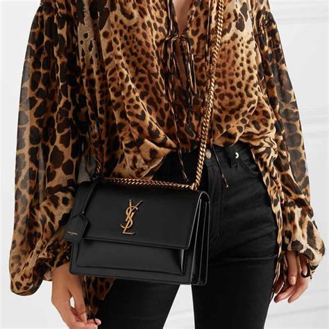 ysl sunset medium black gold|saint laurent medium shoulder bag.